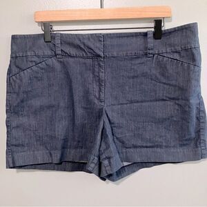 Ann Taylor Signature Chambray Shorts Women Plus Size 16
